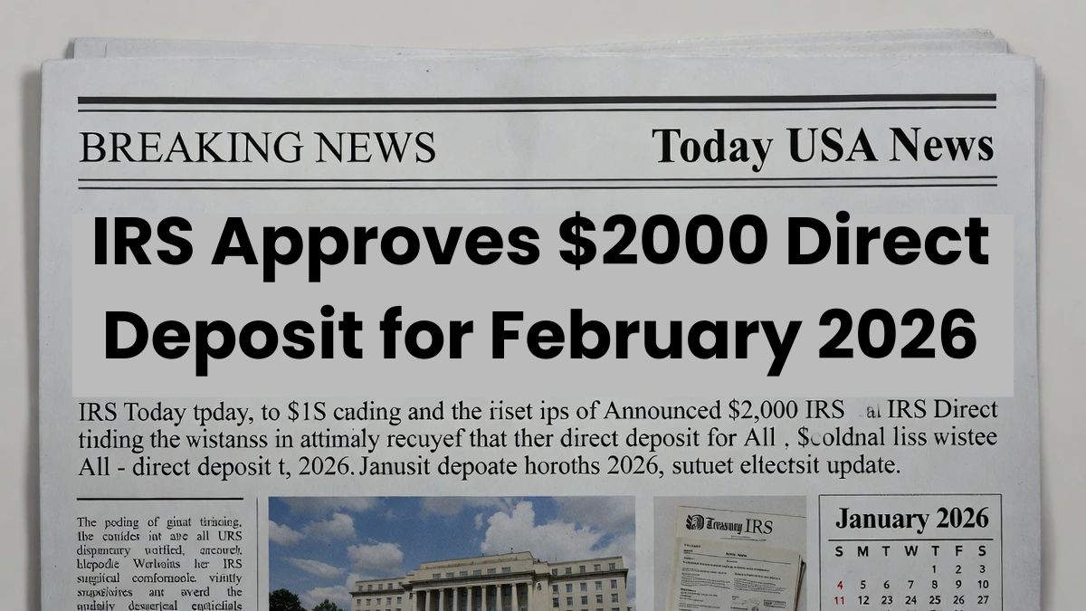 IRS Approves $2000 Direct Deposit for February 2026: Know Eligibility, Payment Dates & IRS Instructions